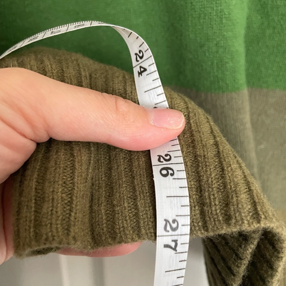 NWT Vintage Original Penguin 100% Lambswool Multi Green Striped Crewneck Sweater - Picture 6 of 8